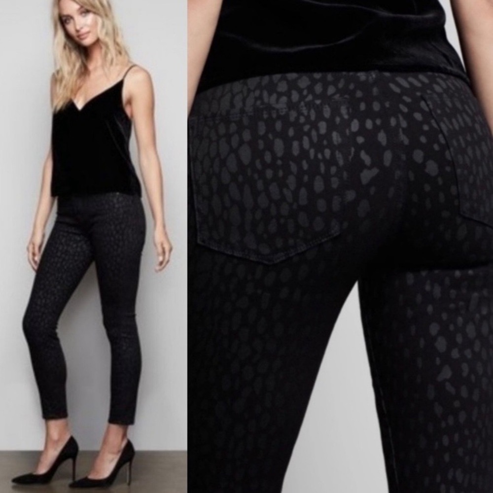 Good American Good Legs Crop Foil001 Leopard Size 25 - Picture 2 of 12
